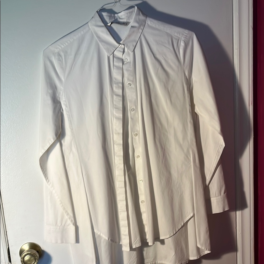 Max volmary made in Italy IElegant White Cotton Skirt Dress Shirt Style